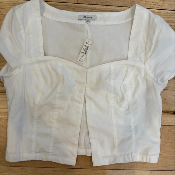 Madewell Tops - NWT madewell white corset top size 10